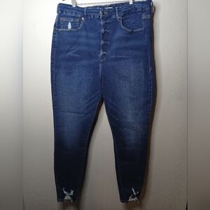Good AMERICAN GOOD WAIST Raw Hem Bled Denim